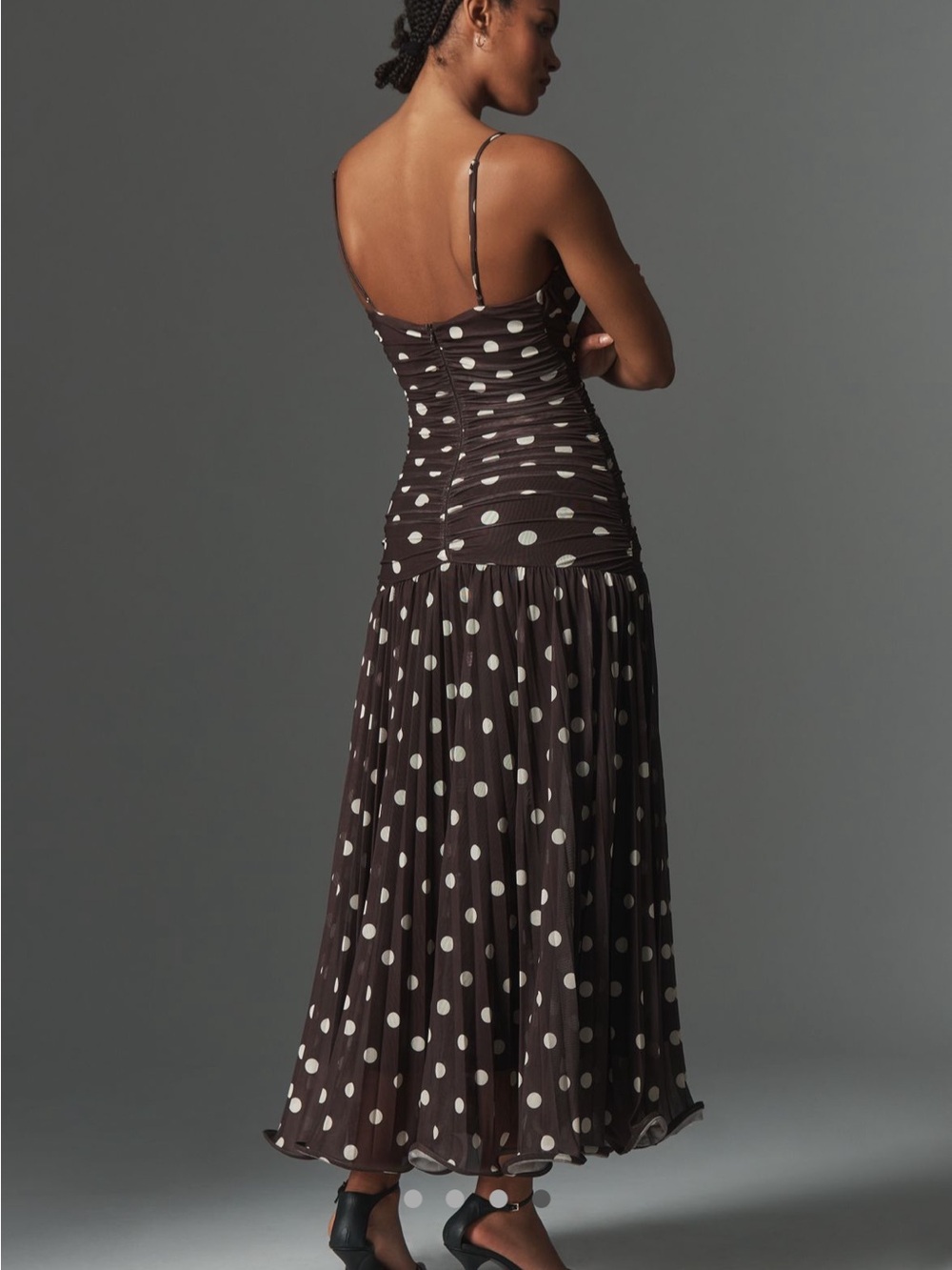 En Saison Brown Polka Dot Maxi Dress Anthropologie - Picture 3 of 9